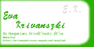 eva krivanszki business card